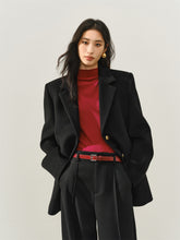 Women's Wool-Blend Tailored Long Coat